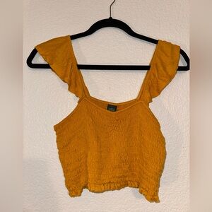 Yellow Ruffle Crop Top